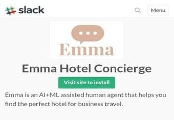 Emma Hotel Concierge - an example of Slack’s approach to chatbots