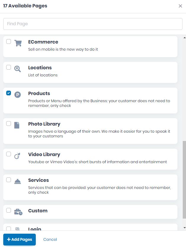 How to Create the Products Pages for your App