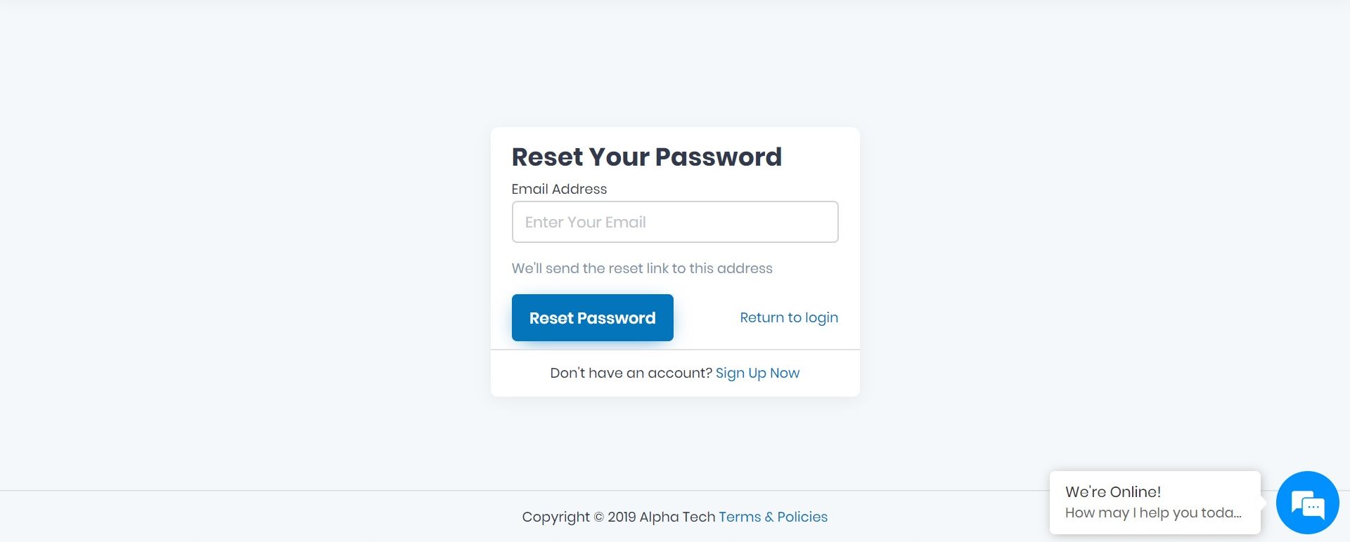 How to Reset your AlphaApp Password
