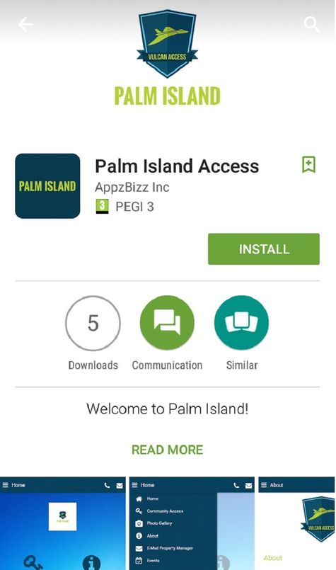 Palm Island Access - an example of a community access app on Google Play