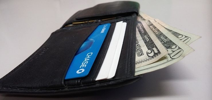 Typical wallet with money and credit card