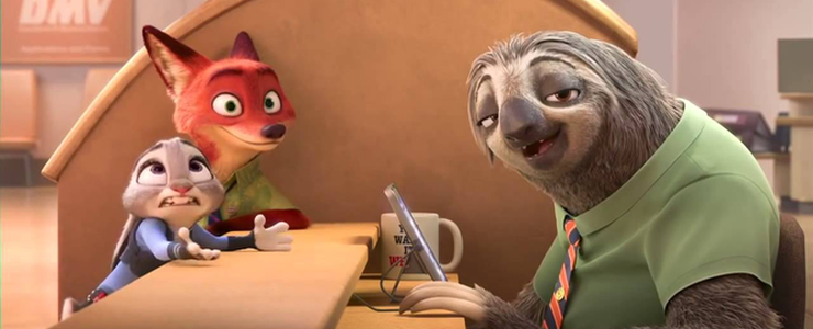 An iconic scene from Zootopia exemplifying perfectly how frustrated we are with mobile speed sometimes